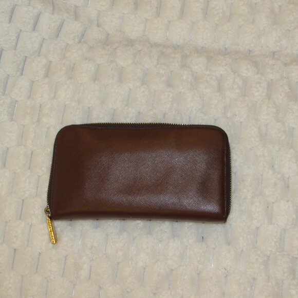 Tory Burch Robinson Small Logo Zip CONTINENTAL Wallet, Brown - Picture 7 of 12